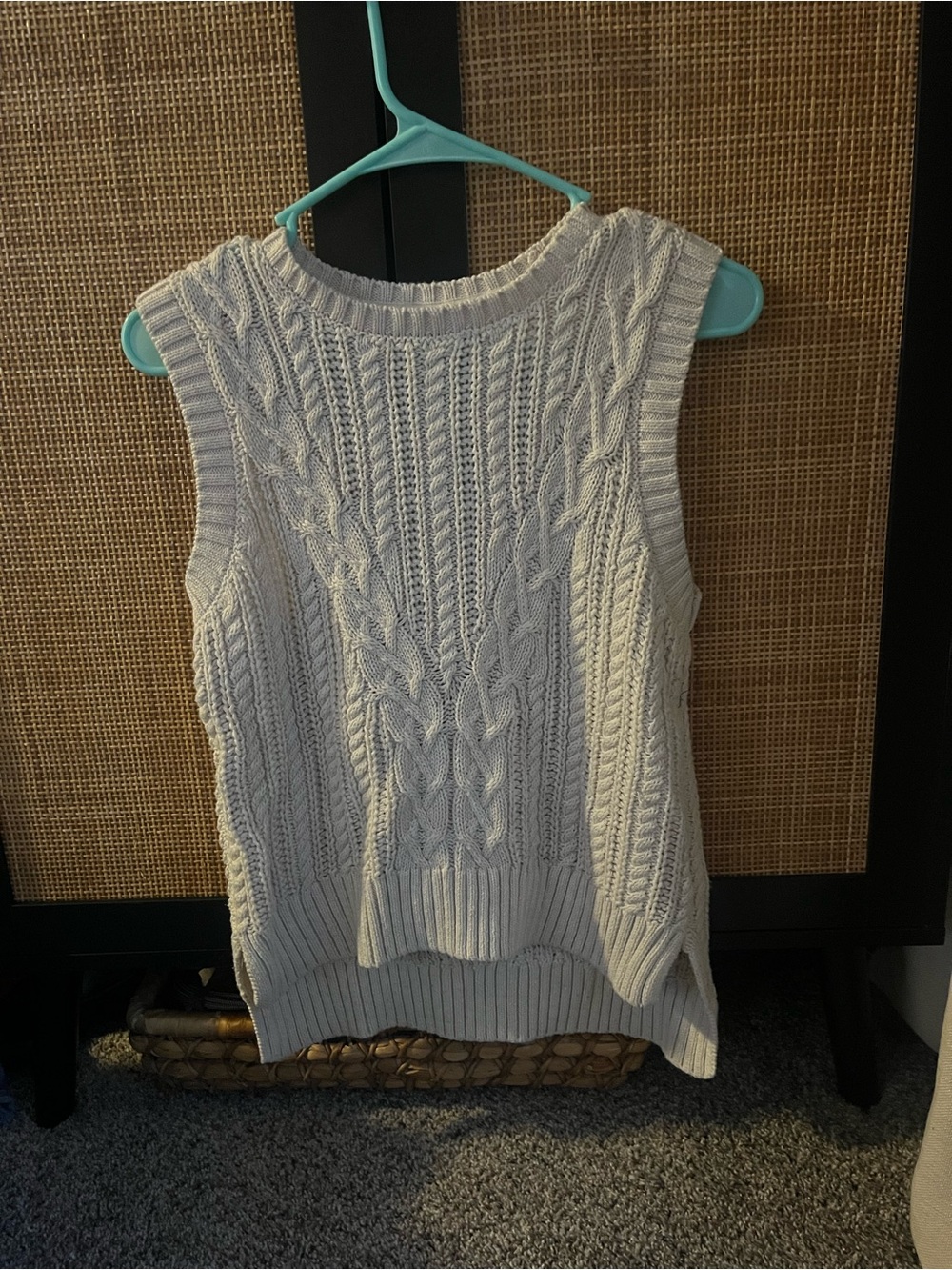 Rachel Zoe Cream Cable Knit Sleeveless Sweater Vest